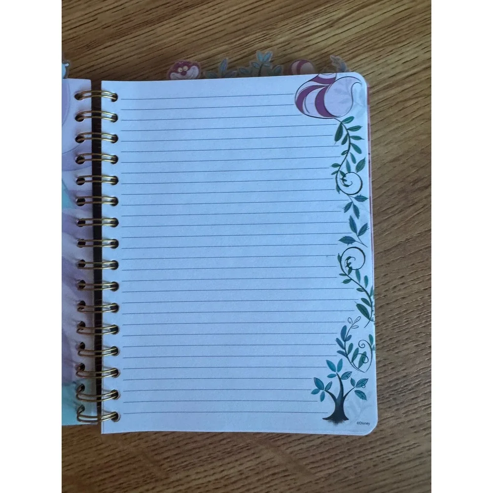 Disney Alice in Wonderland Cheshire Cat Tab Journal Spiral Notebook Notepad